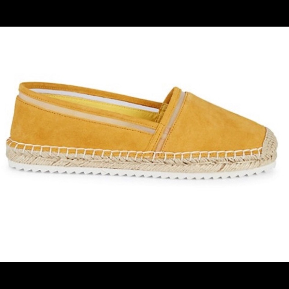 Karl Lagerfeld suede flats. Bold sunshine color